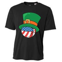 USA Flag Baseball Leprechaun Patrick Cooling Performance Crew T-Shirt