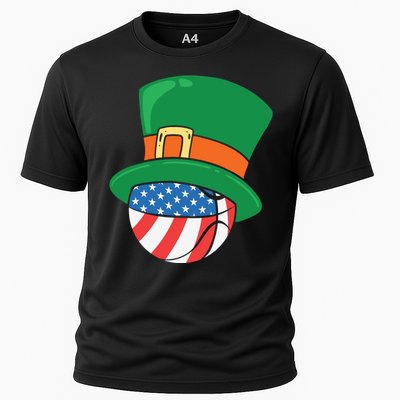 USA Flag Baseball Leprechaun Patrick Cooling Performance Crew T-Shirt