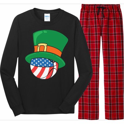 USA Flag Baseball Leprechaun Patrick Long Sleeve Pajama Set