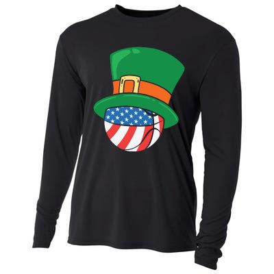 USA Flag Baseball Leprechaun Patrick Cooling Performance Long Sleeve Crew