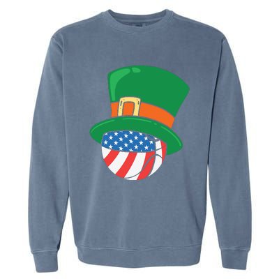 USA Flag Baseball Leprechaun Patrick Garment-Dyed Sweatshirt