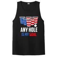 USA Flag Beer Pong Game 4th of July Beer any hole is my goal PosiCharge Competitor Tank