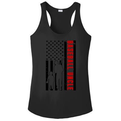 USA Flag Baseball Uncle Baseball Lover Baseball Uncle Gift Ladies PosiCharge Competitor Racerback Tank