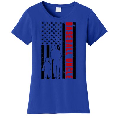 USA Flag Baseball Uncle Baseball Lover Baseball Uncle Gift Women's T-Shirt