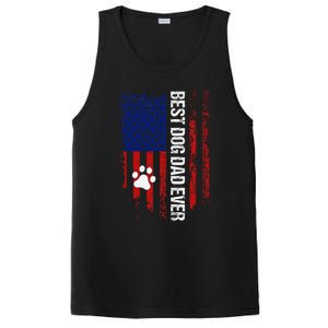 Usa Flag Best Dog Dad Ever American Fathers Day Dog Dad Paw PosiCharge Competitor Tank