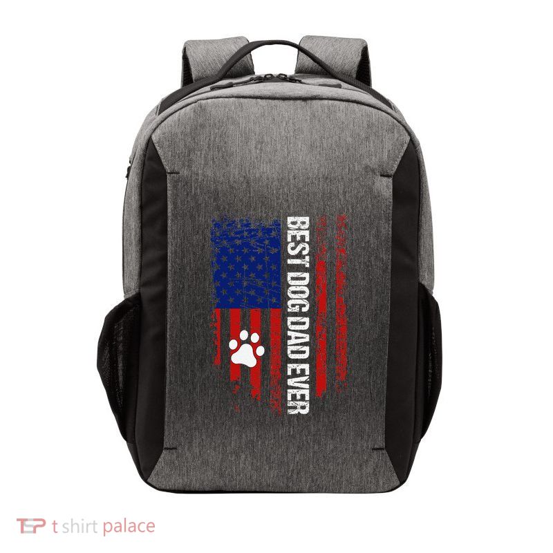Usa Flag Best Dog Dad Ever American Fathers Day Dog Dad Paw Vector Backpack