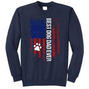 Usa Flag Best Dog Dad Ever American Fathers Day Dog Dad Paw Sweatshirt