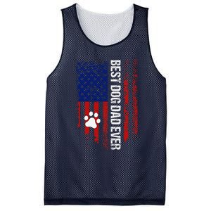 Usa Flag Best Dog Dad Ever American Fathers Day Dog Dad Paw Mesh Reversible Basketball Jersey Tank