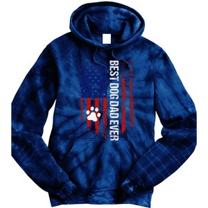 Usa Flag Best Dog Dad Ever American Fathers Day Dog Dad Paw Tie Dye Hoodie