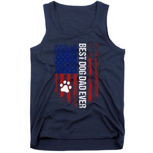 Usa Flag Best Dog Dad Ever American Fathers Day Dog Dad Paw Tank Top