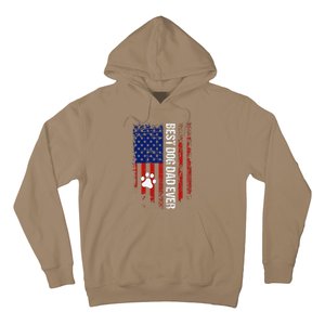 Usa Flag Best Dog Dad Ever American Fathers Day Dog Dad Paw Hoodie