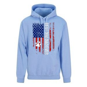 Usa Flag Best Dog Dad Ever American Fathers Day Dog Dad Paw Unisex Surf Hoodie