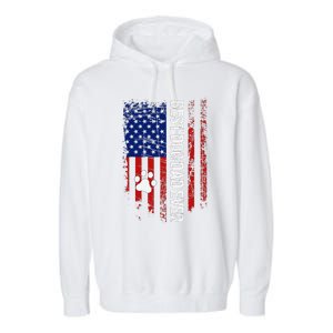 Usa Flag Best Dog Dad Ever American Fathers Day Dog Dad Paw Garment-Dyed Fleece Hoodie