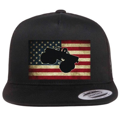 Usa Flag Big Monster Size Cars Big Style Truck Flat Bill Trucker Hat