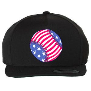 USA Flag Baseball Ball Sport Lover Gifts Wool Snapback Cap