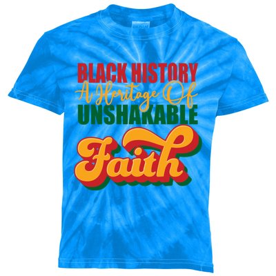 Unshakeable Faith Black History Month Blm Melanin Christian Funny Gift Kids Tie-Dye T-Shirt