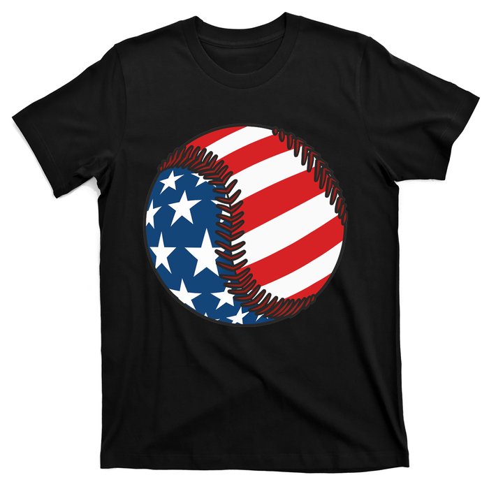 USA Flag Baseball Ball Sport Lover Gifts Idea Unisex T-Shirt