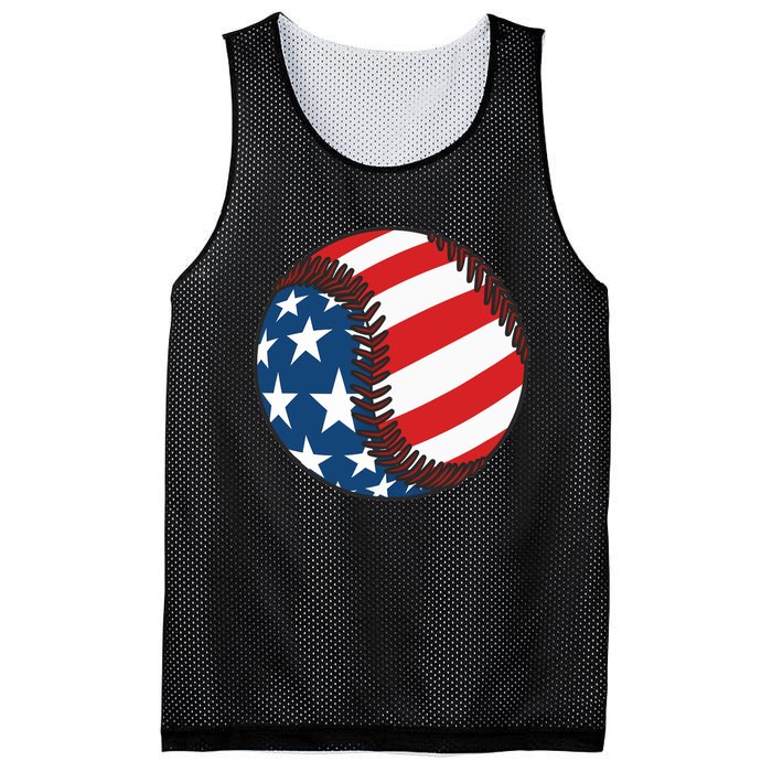 USA Flag Baseball Ball Sport Lover Gifts Idea Unisex Mesh Reversible Basketball Jersey Tank