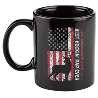 Usa Flag Best Buckin Pap Ever Deer Hunting FatherS Day 11oz C Handle Ceramic Mug