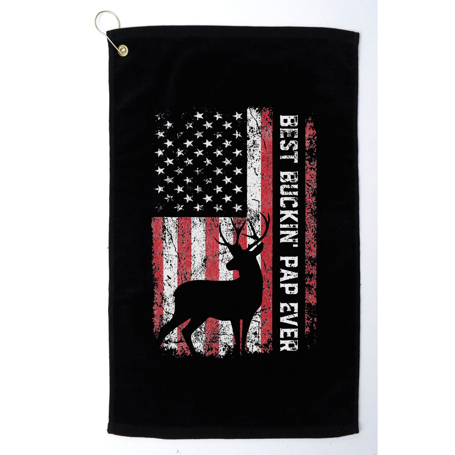 Usa Flag Best Buckin Pap Ever Deer Hunting FatherS Day Golf Towel