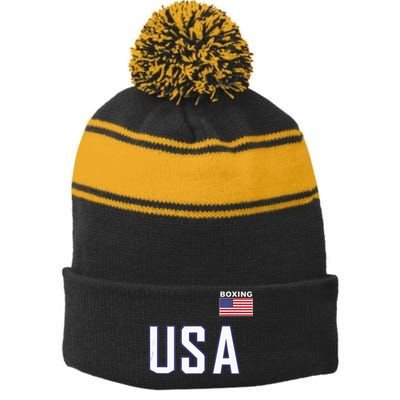 USA Flag Boxing Cool Boxer Training Equipment Men Women Stripe Pom Pom Beanie