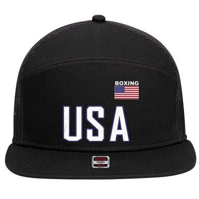 USA Flag Boxing Cool Boxer Training Equipment Men Women 7 Panel Mesh Trucker Snapback Hat