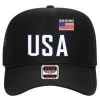 USA Flag Boxing Cool Boxer Training Equipment Men Women High Crown Mesh Back Trucker Hat