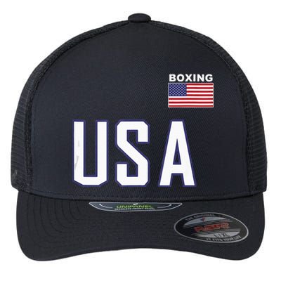 USA Flag Boxing Cool Boxer Training Equipment Men Women Flexfit Unipanel Trucker Cap