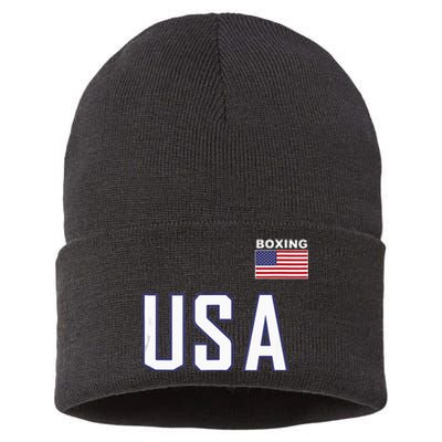 USA Flag Boxing Cool Boxer Training Equipment Men Women Sustainable Knit Beanie