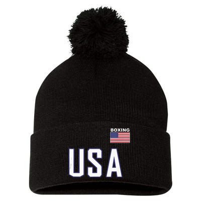 USA Flag Boxing Cool Boxer Training Equipment Men Women Pom Pom 12in Knit Beanie