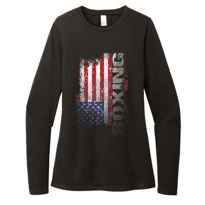 USA Flag Boxing  Boxer Gift Womens CVC Long Sleeve Shirt