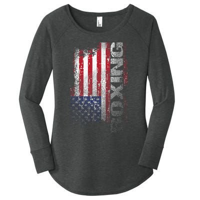 USA Flag Boxing  Boxer Gift Women's Perfect Tri Tunic Long Sleeve Shirt