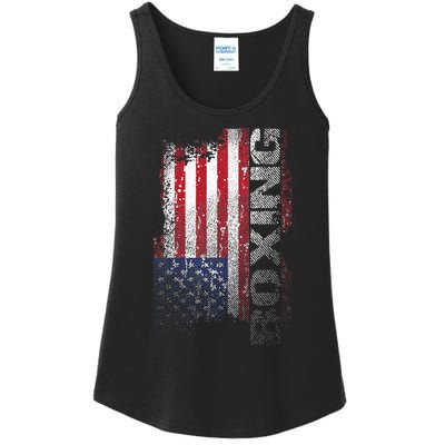 USA Flag Boxing  Boxer Gift Ladies Essential Tank