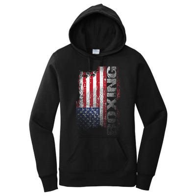 USA Flag Boxing  Boxer Gift Women's Pullover Hoodie