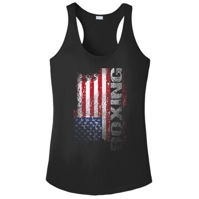 USA Flag Boxing  Boxer Gift Ladies PosiCharge Competitor Racerback Tank