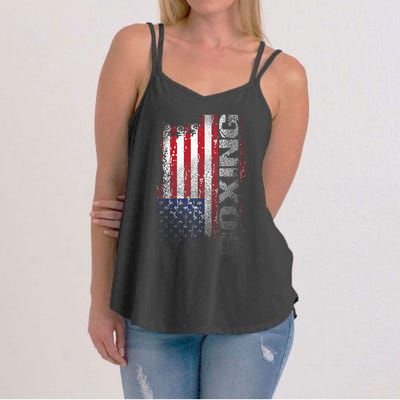 USA Flag Boxing  Boxer Gift Women's Strappy Tank