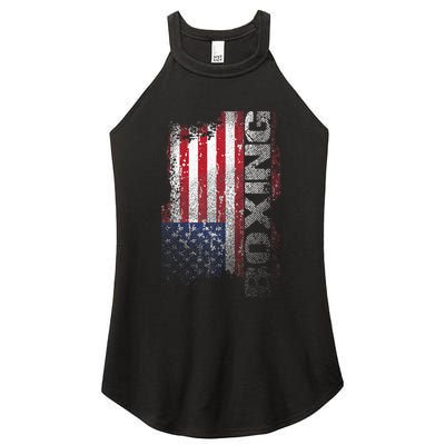 USA Flag Boxing  Boxer Gift Women's Perfect Tri Rocker Tank