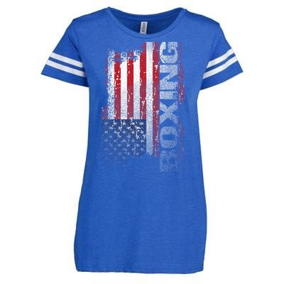 USA Flag Boxing  Boxer Gift Enza Ladies Jersey Football T-Shirt