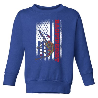 Us Flag Bagpiperist Gift Toddler Sweatshirt