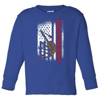 Us Flag Bagpiperist Gift Toddler Long Sleeve Shirt