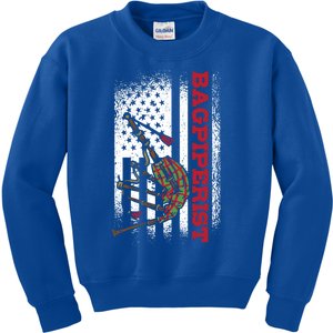 Us Flag Bagpiperist Gift Kids Sweatshirt