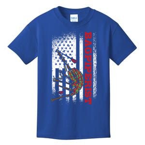 Us Flag Bagpiperist Gift Kids T-Shirt