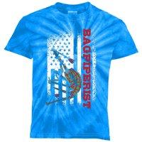 Us Flag Bagpiperist Gift Kids Tie-Dye T-Shirt