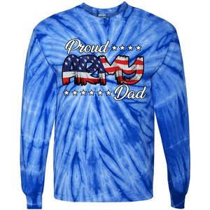 Us Flag Bold Proud Army Dad Gift Tie-Dye Long Sleeve Shirt