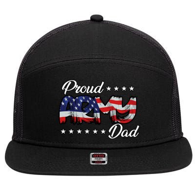 Us Flag Bold Proud Army Dad Cool Gift 7 Panel Mesh Trucker Snapback Hat