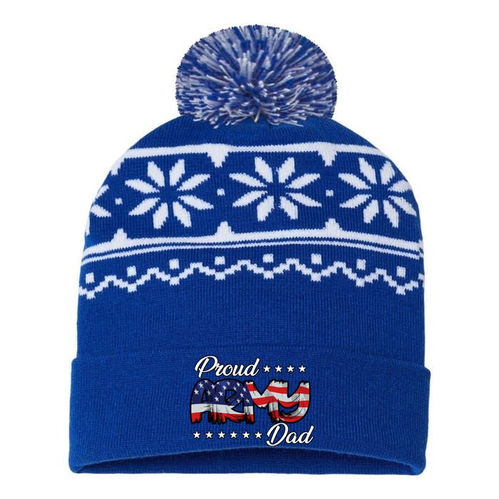 Us Flag Bold Proud Army Dad Cool Gift USA-Made Snowflake Beanie