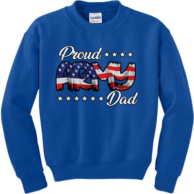 Us Flag Bold Proud Army Dad Cool Gift Kids Sweatshirt