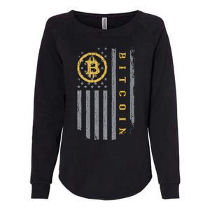 Usa Flag Bitcoin Distressed Digital Currency Btc Crypto Coin Womens California Wash Sweatshirt