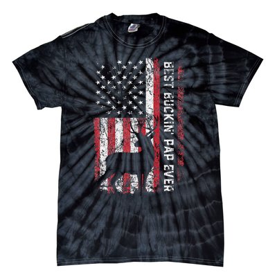 USA Flag Best Buckin Pap Ever Deer Hunting Fathers Day Tie-Dye T-Shirt