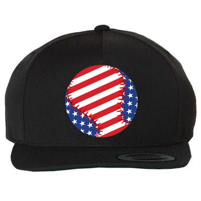 Usa Flag Baseball Funny Baseball Lover Gift Wool Snapback Cap